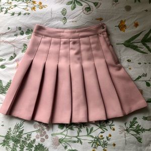 H&M Pink High Waist Pleated Skirt